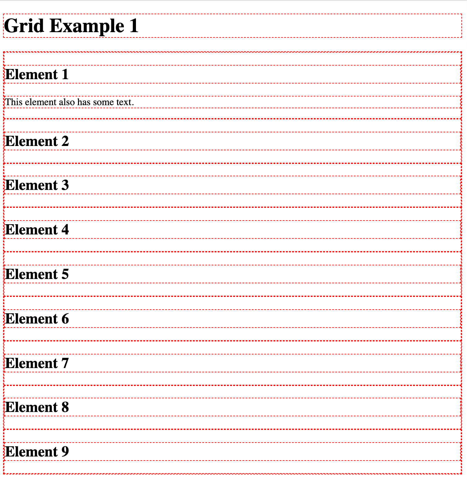 Using grid only without columns