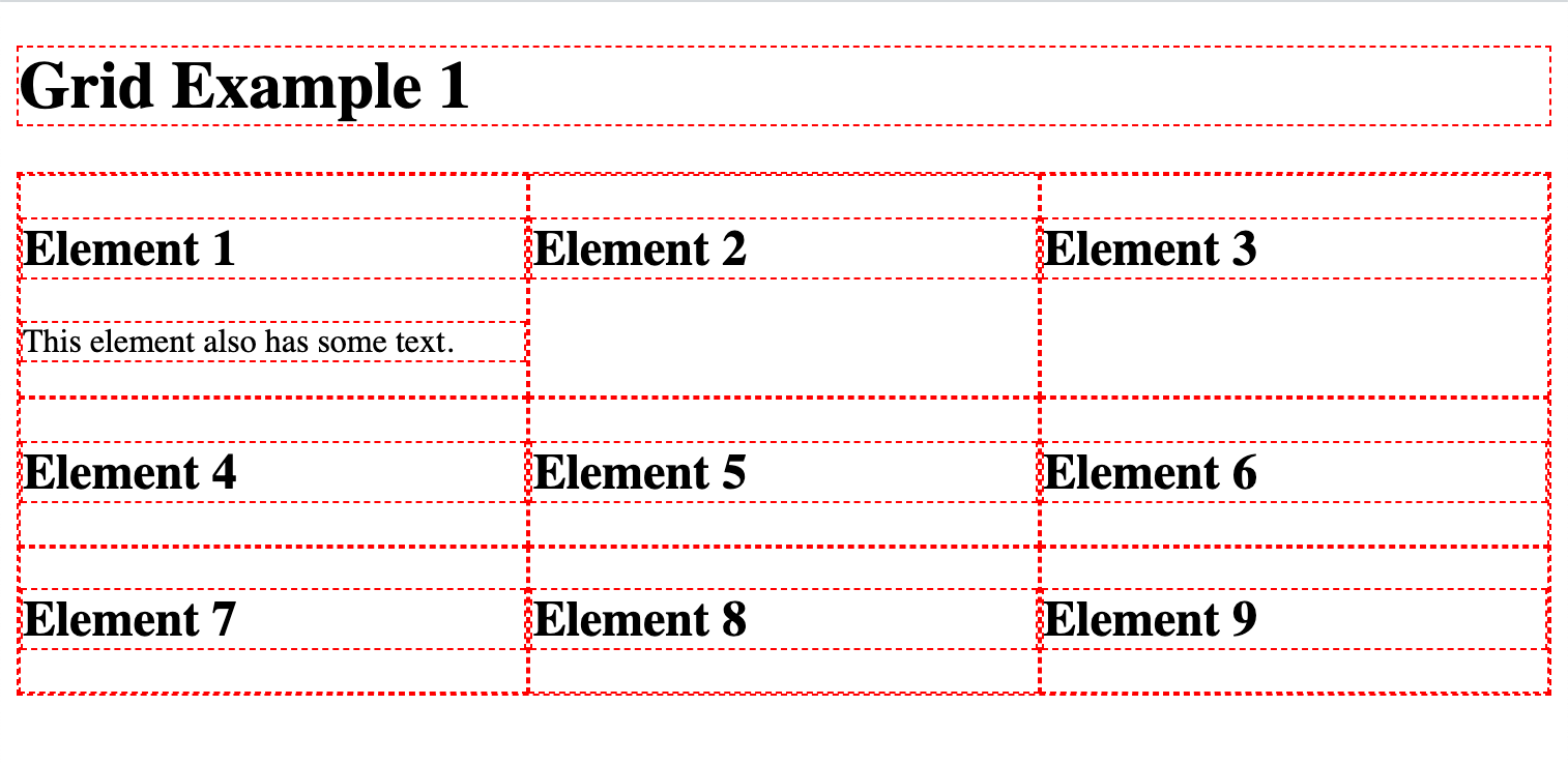 Using grid with defined columns